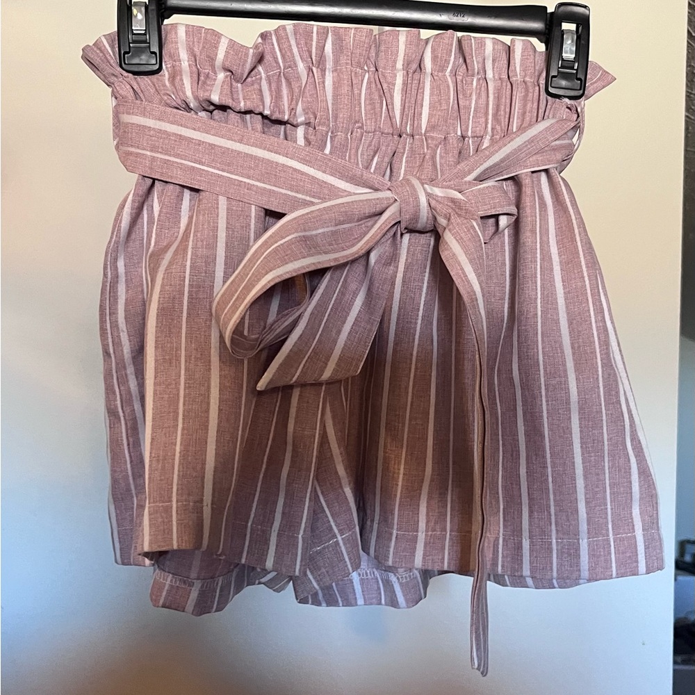Pink striped shorts